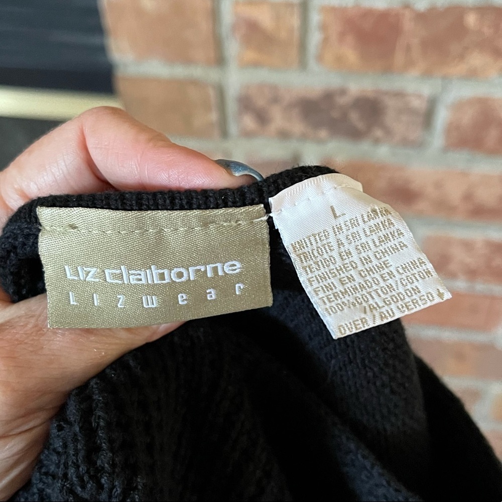 NWT Liz Claiborne Black Spa Sweater - Picture 6 of 6